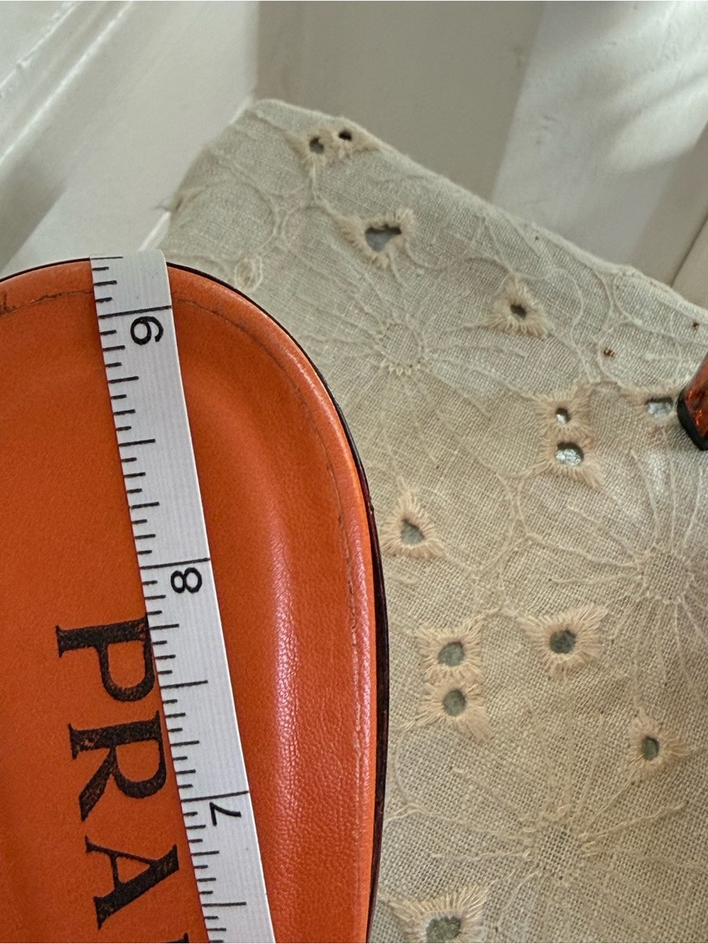 PRADA SS1998 Orange Canvas Amber Plastic Wedge Mules Heels Vintage Archive 6.5/7 - Picture 5 of 5